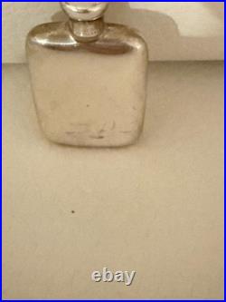 Vintage Sterling Silver Miniature Perfume Bottle W Screw Cap & Dipstick Applicat