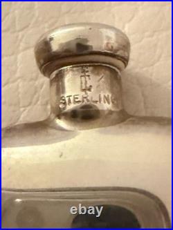 Vintage Sterling Silver Miniature Perfume Bottle W Screw Cap & Dipstick Applicat