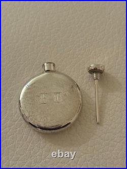 Vintage Sterling Silver Miniature Perfume Bottle W Screw Cap & Dipstick Applicat