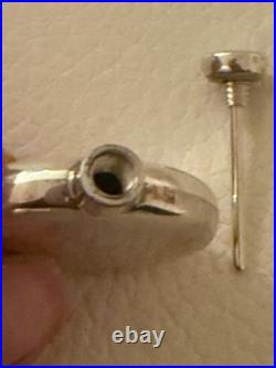 Vintage Sterling Silver Miniature Perfume Bottle W Screw Cap & Dipstick Applicat