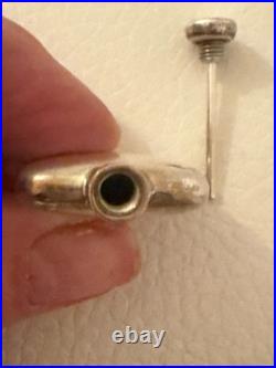 Vintage Sterling Silver Miniature Perfume Bottle W Screw Cap & Dipstick Applicat
