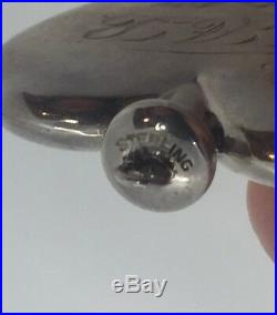 Vintage Sterling Silver Ornate Heart Perfume Bottle Pendant