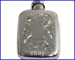 Vintage Sterling Silver Perfume Bottle, 1-3/4'' Long X 1'' Wide