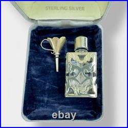 Vintage Sterling Silver Perfume Scent Bottle w Funnel in Original Box