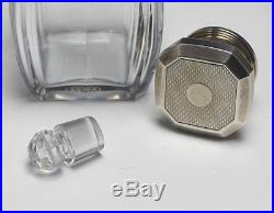 Vintage Sterling Silver and Baccarat Crystal Perfume Bottle Flacon, c 1900
