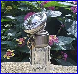 Vintage Sterling Silver and Crystal Perfume Vial for necklace