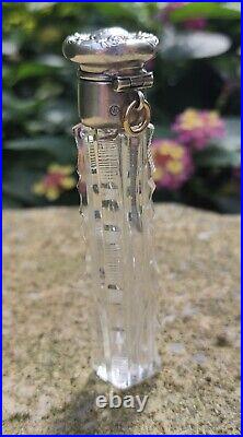 Vintage Sterling Silver and Crystal Perfume Vial for necklace