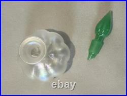 Vintage Steuben Verre de Soie Art Glass Perfume Bottle with Jade Green Stopper