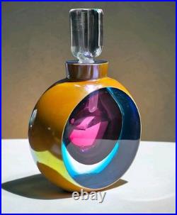 Vintage Steven Correia Art Glass Perfume Bottle 1988 Sommerso Limited Ed 136/250