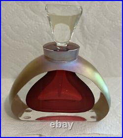 Vintage Steven Correia Red & Gold Irradescent Perfume Bottle Signed & Numbered