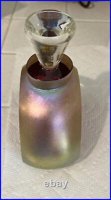 Vintage Steven Correia Red & Gold Irradescent Perfume Bottle Signed & Numbered