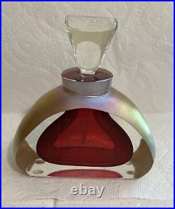 Vintage Steven Correia Red & Gold Irradescent Perfume Bottle Signed & Numbered