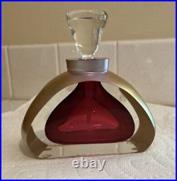 Vintage Steven Correia Red & Gold Irradescent Perfume Bottle Signed & Numbered