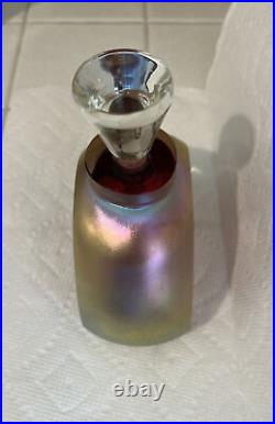 Vintage Steven Correia Red & Gold Irradescent Perfume Bottle Signed & Numbered