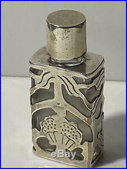 Vintage Stunning Art Deco Style Open work Sterling Silver Perfume Scent Bottle