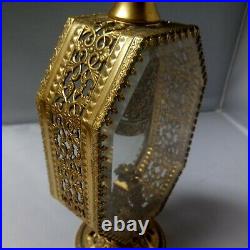 Vintage Stylebuilt Gold ORMOLU Filgree Large PERFUME BOTTLE 10 inches