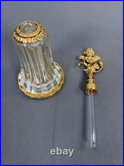 Vintage Stylebuilt Perfume Bottle Cherub Gold Ormolu Glass Vanity Hollywood Reg