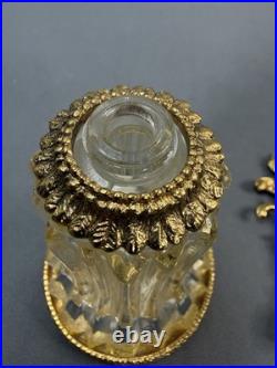 Vintage Stylebuilt Perfume Bottle Cherub Gold Ormolu Glass Vanity Hollywood Reg