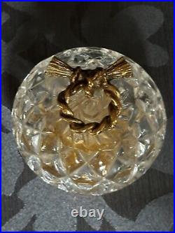 Vintage Stylebuilt Ribbon Bow Glass Perfume Bottle with Dauber & Ring Jar USA