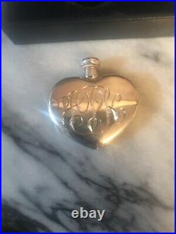 Vintage TIFFANY & Co. Sterling Silver Heart Perfume Flacon Bottle withFunnel & Box