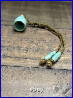Vintage Teal Bakelite & Glass Dragon Oriental Perfume Bottle Vial