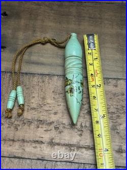 Vintage Teal Bakelite & Glass Dragon Oriental Perfume Bottle Vial