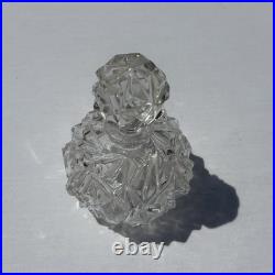 Vintage Tiffany & Co Crystal Rock Cut Glass Perfume Vanity Bottle and Stopper