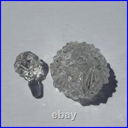 Vintage Tiffany & Co Crystal Rock Cut Glass Perfume Vanity Bottle and Stopper