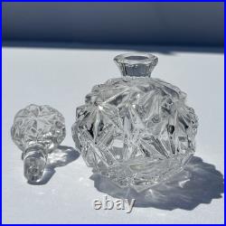 Vintage Tiffany & Co Crystal Rock Cut Glass Perfume Vanity Bottle and Stopper