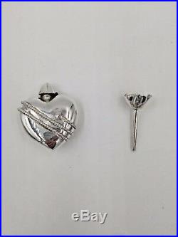Vintage Tiffany & Co. Sterling Silver Heart Perfume Bottle with funnel and Case