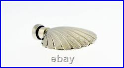 Vintage Tiffany & Co Sterling Silver Sea Shell Perfume Bottle Flask With Pouch