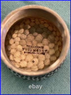 Vintage Tiffany Crystal Perfume Bottle With Hammered Sterling Screw cap