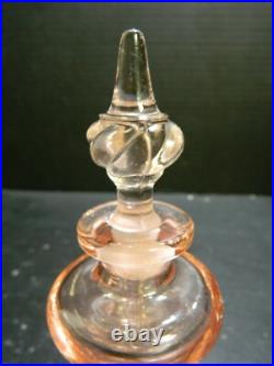 Vintage Tiffin Flower Garden with Butterflies Pink Glass Perfume Bottle Excellent