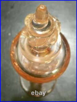 Vintage Tiffin Flower Garden with Butterflies Pink Glass Perfume Bottle Excellent