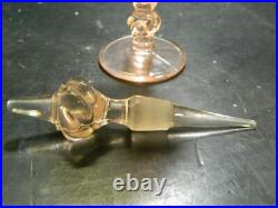 Vintage Tiffin Flower Garden with Butterflies Pink Glass Perfume Bottle Excellent