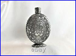 Vintage To Older Persian Perfume Talc Bottle Silver Unsigned