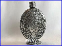 Vintage To Older Persian Perfume Talc Bottle Silver Unsigned