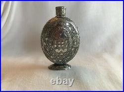 Vintage To Older Persian Perfume Talc Bottle Silver Unsigned