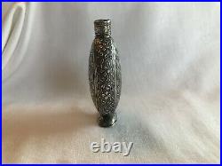 Vintage To Older Persian Perfume Talc Bottle Silver Unsigned