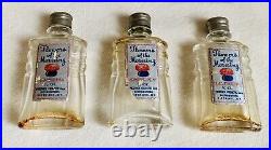 Vintage Trio Perfume Bottle & Holder Metal Rack USA Pickwick Cosmetics