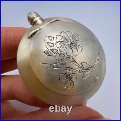 Vintage USSR Silver 875 Compact Powder Box Compact Make Up Perfume Flask Bottle Vintage USSR Silver 875 Compact Powder Box Compact Make Up Perfume Flask Bottle
