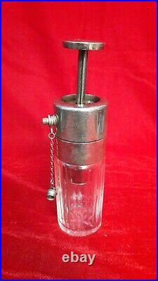 Vintage Unique Small Rare Victorian Cut Glass Spray / Perfume Bottle Old A25