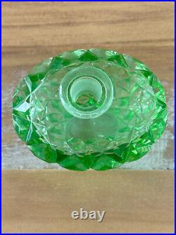 Vintage Uranium Glass Art Deco Style Perfume Bottle 3 Beautiful Glow