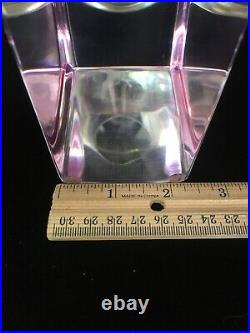 Vintage Van Teal Lucite Acrylic Perfume Bottle Sculpture Pink & Clear 11.5