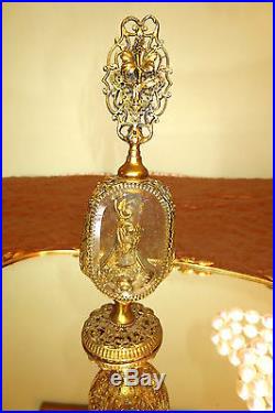 Vintage Vanity Gold Gilt Ormolu Filigree Ornate Perfume Bottle
