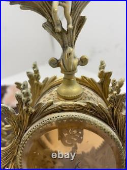 Vintage Vanity Ormulo Gilt Filigree Glass Perfume Dove Cherub Bottle French Sty