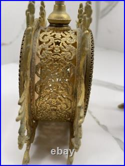 Vintage Vanity Ormulo Gilt Filigree Glass Perfume Dove Cherub Bottle French Sty