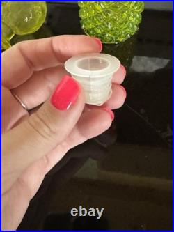 Vintage Vaseline Glass Canary Yellow Perfume Bottle Diamond Pattern EUC