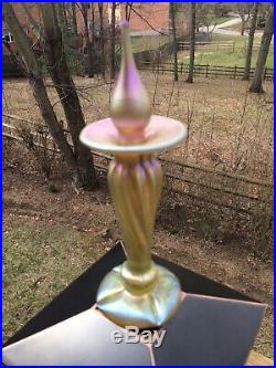 Vintage Vaseline Uranium Favrile Aurene Glass Perfume Bottle