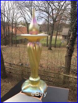Vintage Vaseline Uranium Favrile Aurene Glass Perfume Bottle